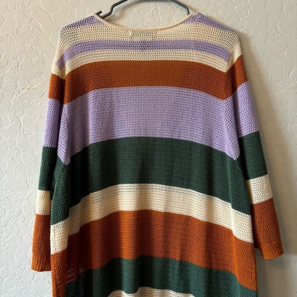 Eloquii Elements Women’s Plus Size Striped Crochet Knit Dress Size 26/28 - Picture 8 of 9